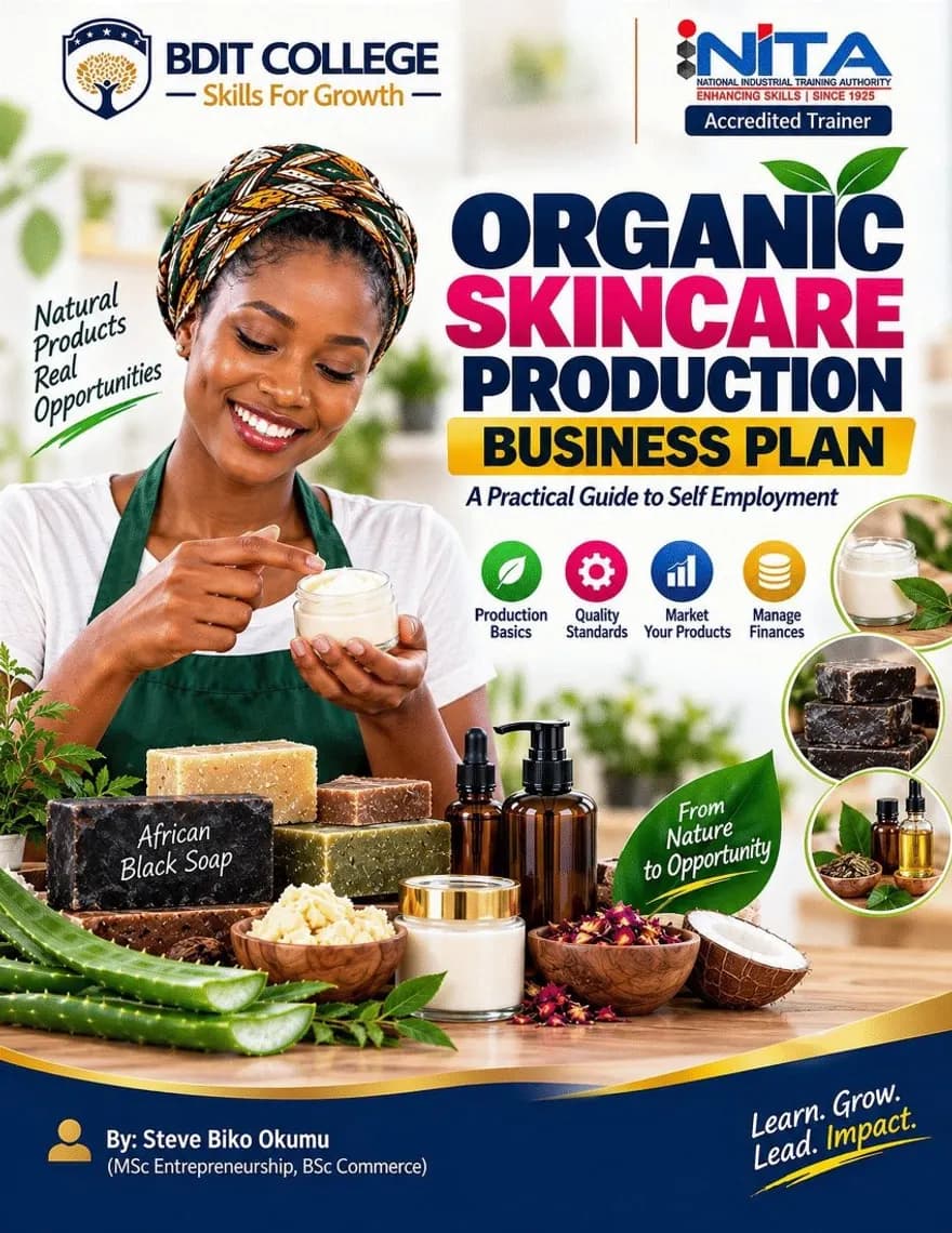 Organic Skincare Products Production Business Plan and Market Strategy book cover