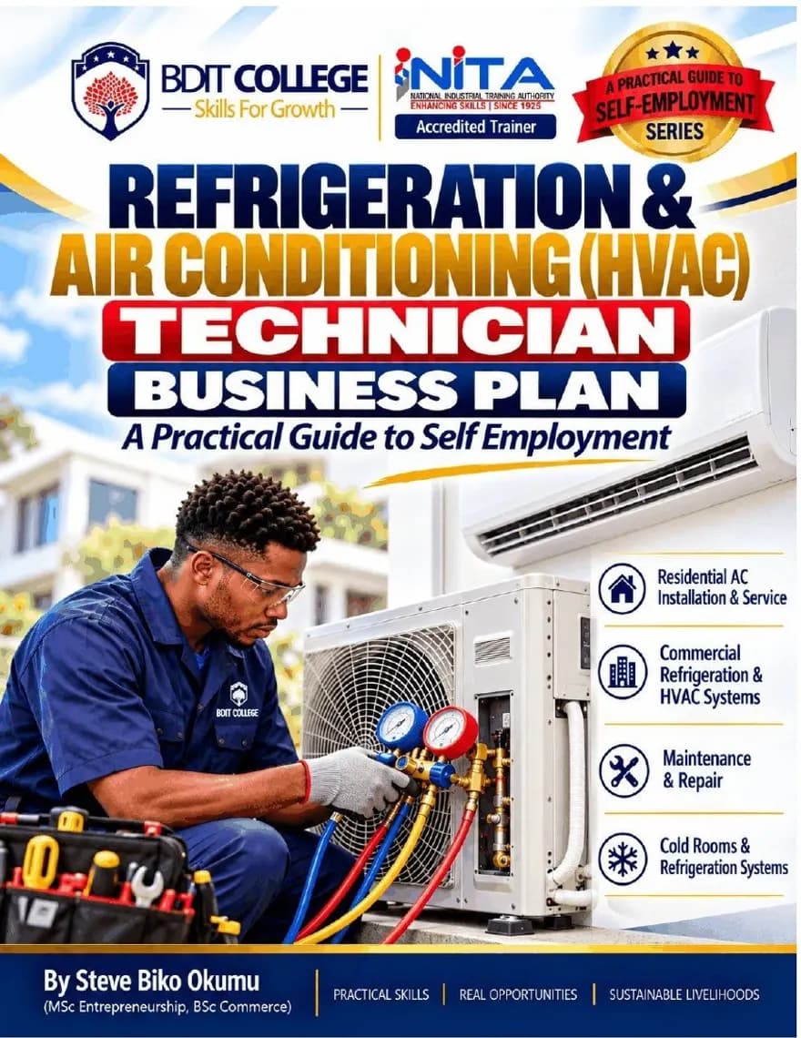 Refrigeration and Air Conditioning Technician Services Business Plan and Market Strategy book cover