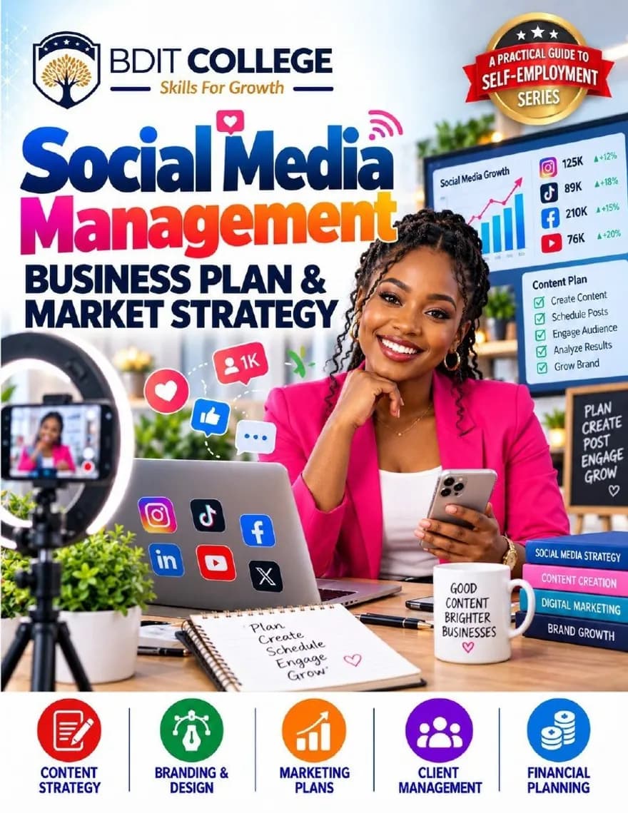Social Media Management Services Business Plan and Market Strategy book cover