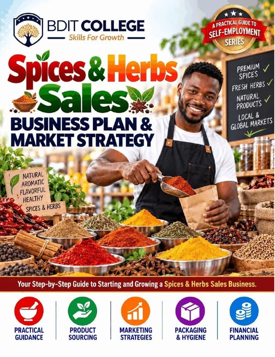 Spices and Herbs Sales Business Plan and Market Strategy book cover