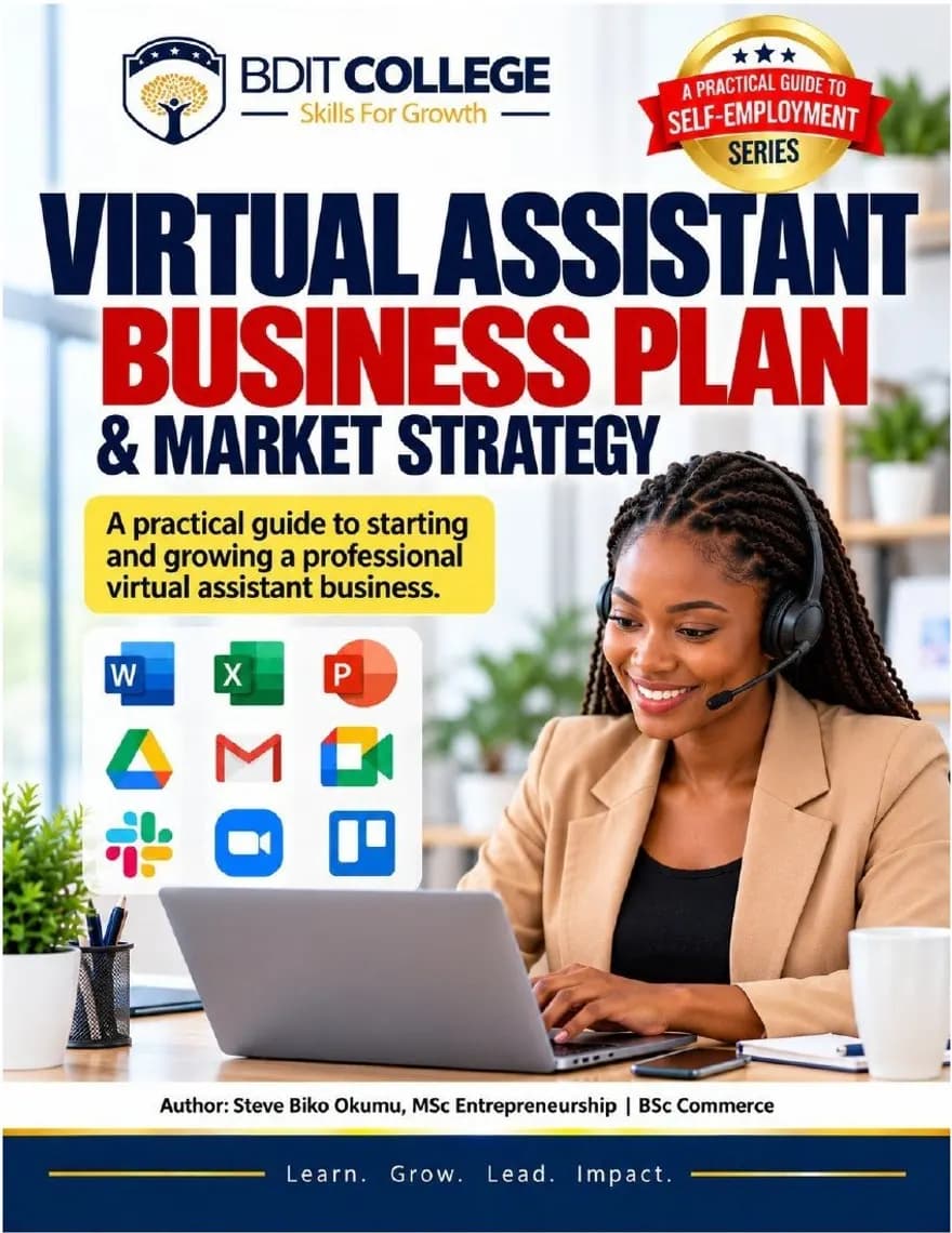 Virtual Assistant Services Business Plan and Market Strategy book cover